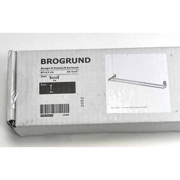 IKEA Brogrund 26.5"x5" Stainless Steel Bathroom TOWEL RACK 303.285.34 NIB NEW - Picture 4 of 5